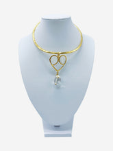 Load image into Gallery viewer, Gold plated glass and crystal choker
