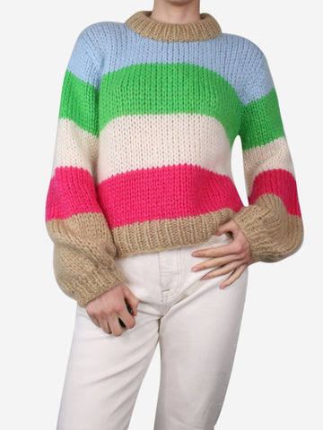 Ganni pre-owned multicoloured striped mohair jumper | SOTT