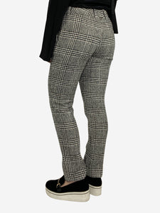 Black houndstooth check straight leg trousers - size IT 38