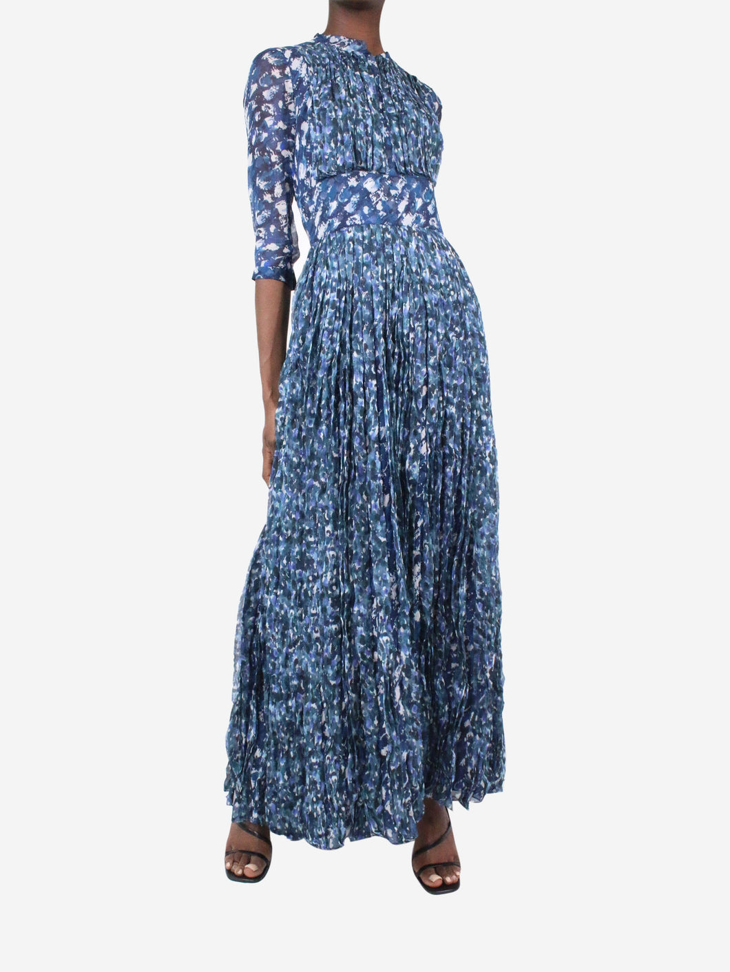Burberry Prorsum pre-owned blue printed maxi dress | SOTT