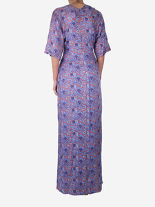 Tory Burch pre-owned blue floral silk-blend printed midi dress | SOTT