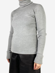 ME+EM Grey long sleeved roll neck sweater - size UK 10