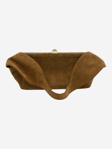 Brown suede shoulder bag - size S