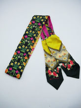 Load image into Gallery viewer, Black floral printed silk tie
