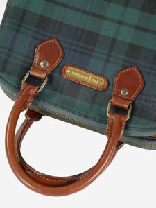 Green pre-owned Polo Ralph Lauren tartan print handbag with gold hardware |  SOTT