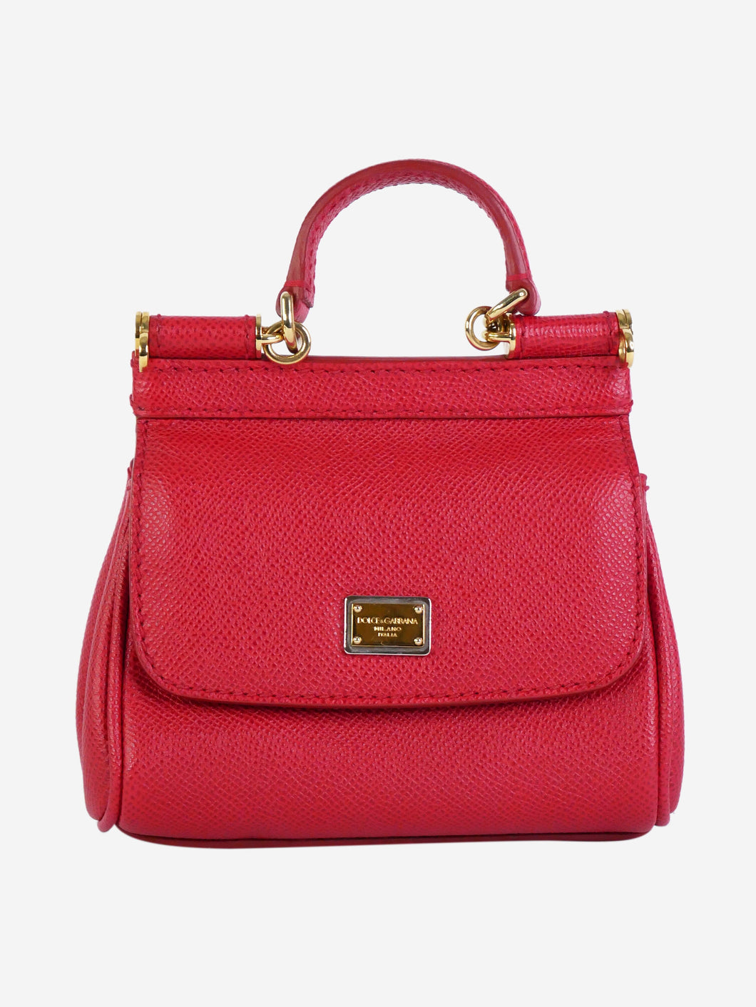 Dolce & Gabbana pre-owned red mini Sicily bag with strap and handle - size  | SOTT