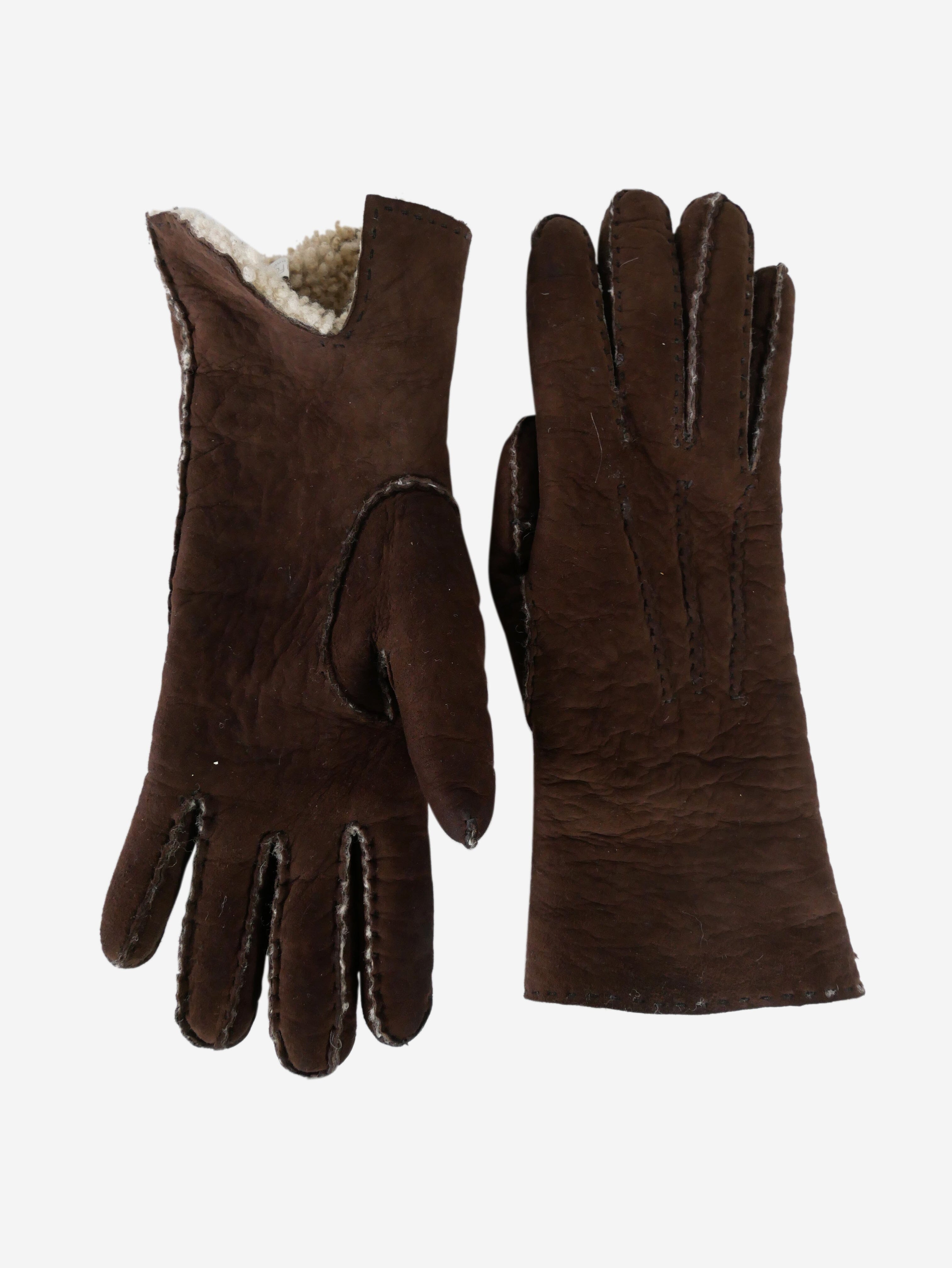 image of Brown suede gloves