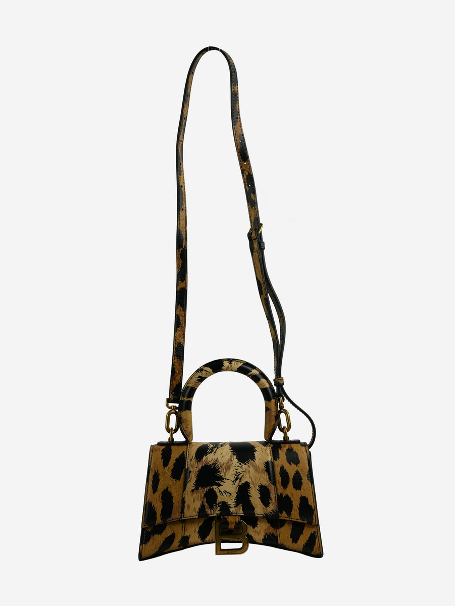 Balenciaga pre-owned brown leopard print Hourglass bag | SOTT