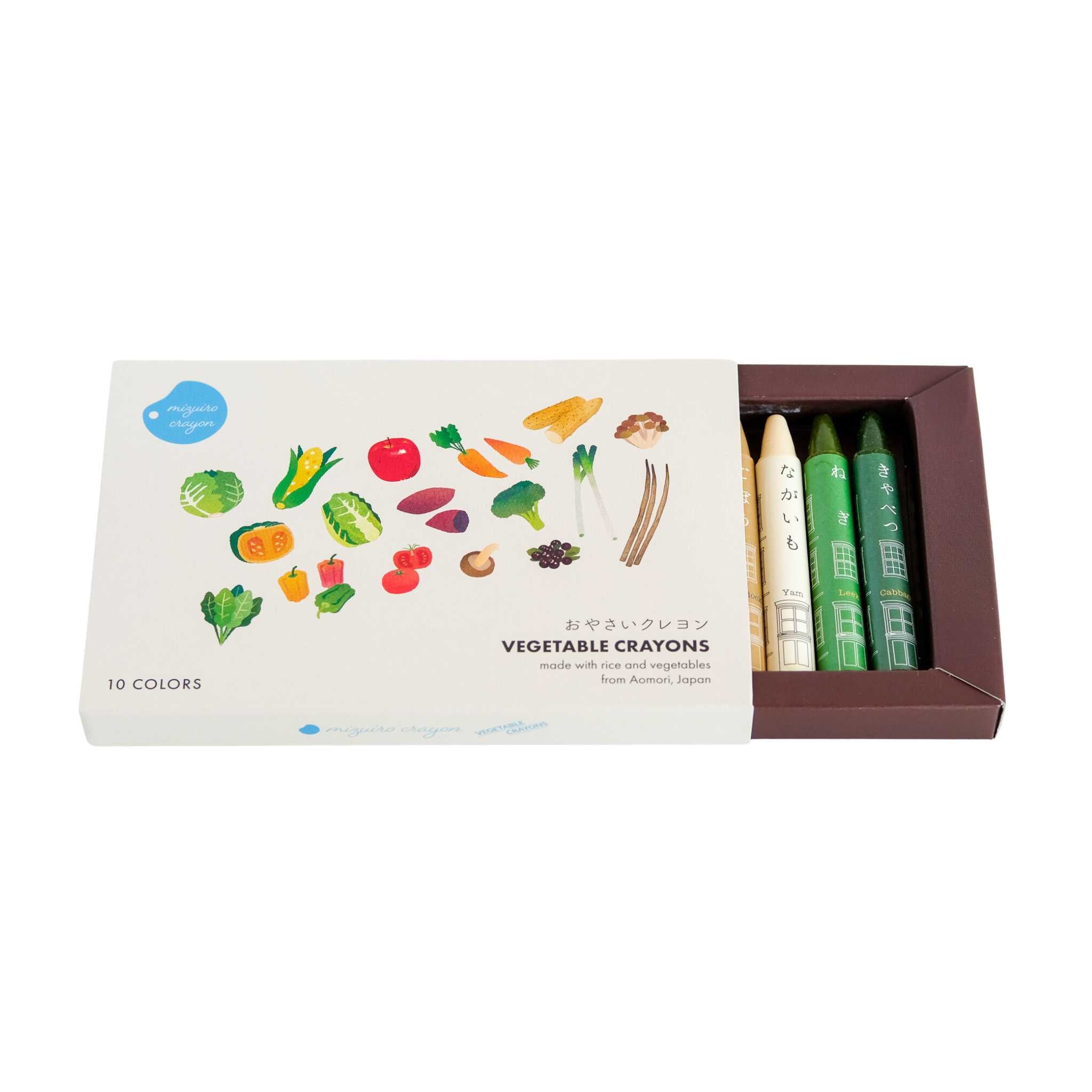 Rice Crayons made from rice bran oil and wax - 16 pencil shape crayons –  Mizuiro crayon