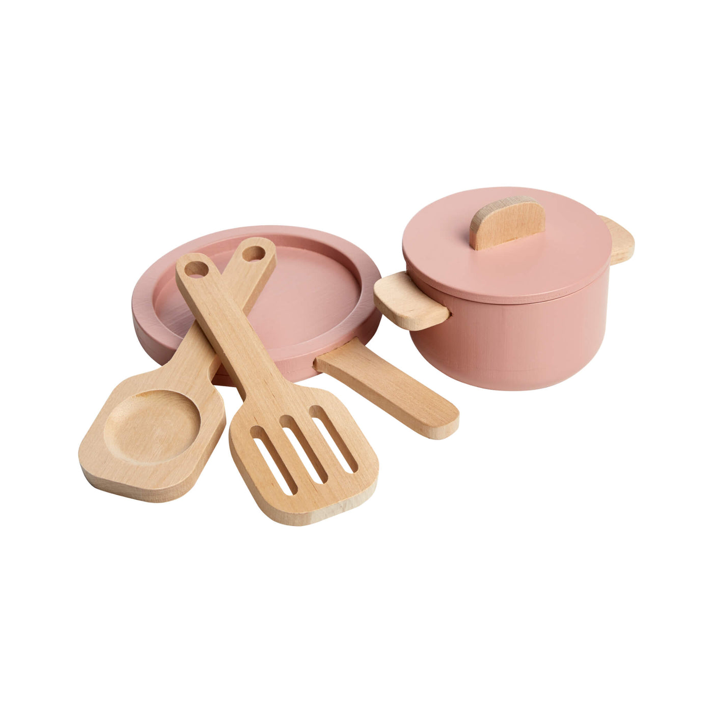 wooden pots and pans set