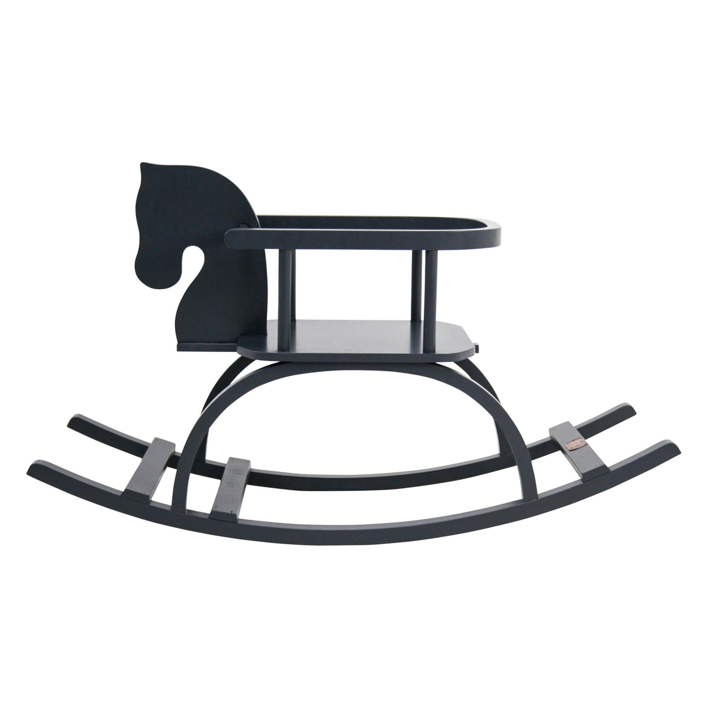 black rocking horse