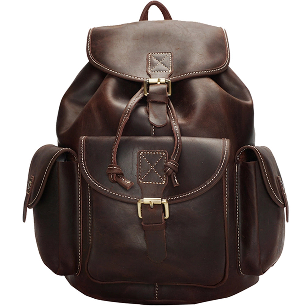 Rucsac din piele naturala, potrivit pentru calatorii, drumetii, activitati zi de zi, aspect vintage, stil retro, unisex, JOLAR., YD-8088