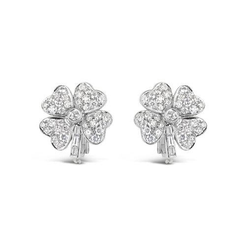 four leaf clover diamond earrings