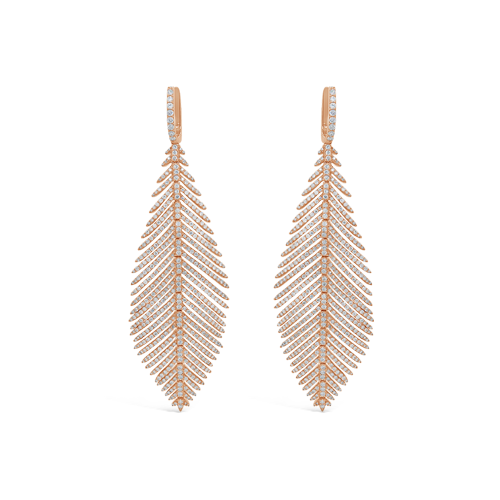 Rose Gold & Diamond Feather Earrings – CRAIGER DRAKE DESIGNS®