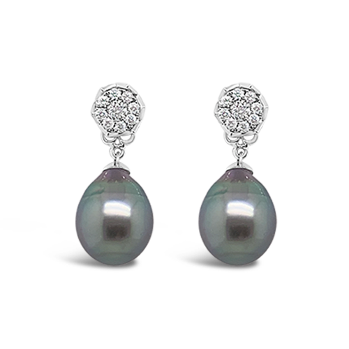 Tahitian Pearl & Diamond Earrings – CRAIGER DRAKE DESIGNS®