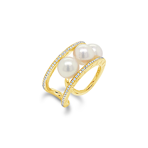 Triple Pearl & Diamond Ring – CRAIGER DRAKE DESIGNS®