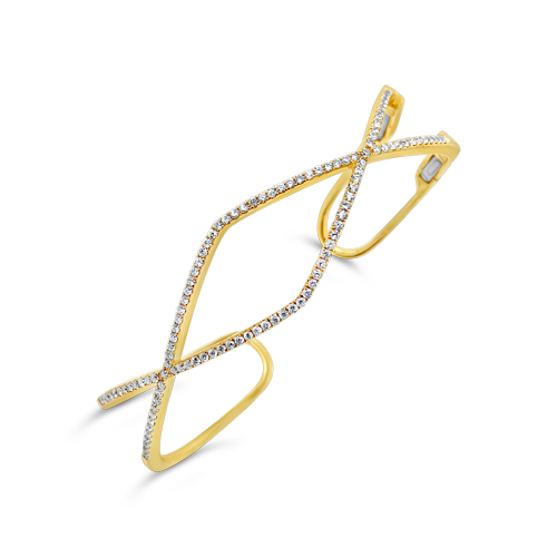Diamond Criss Cross Bangle Bracelet