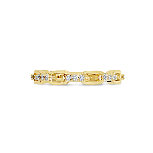 Gold & Diamond Link Ring