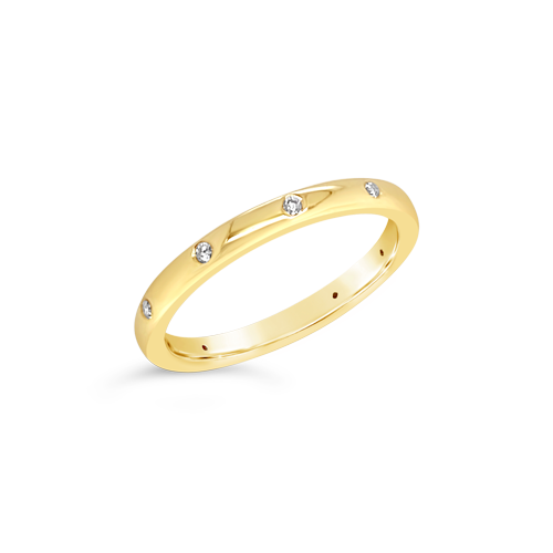 Burnished set Diamond & Gold Ring