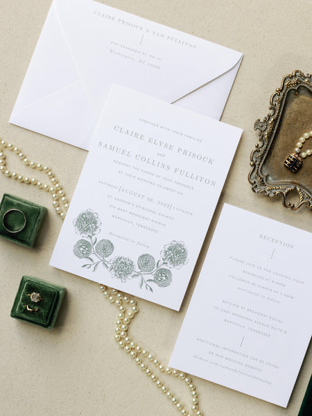 floral wedding invites