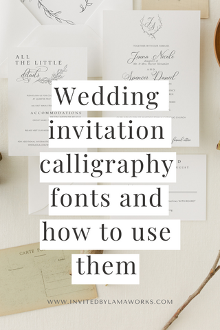 wedding invitation calligraphy fonts and how to use them