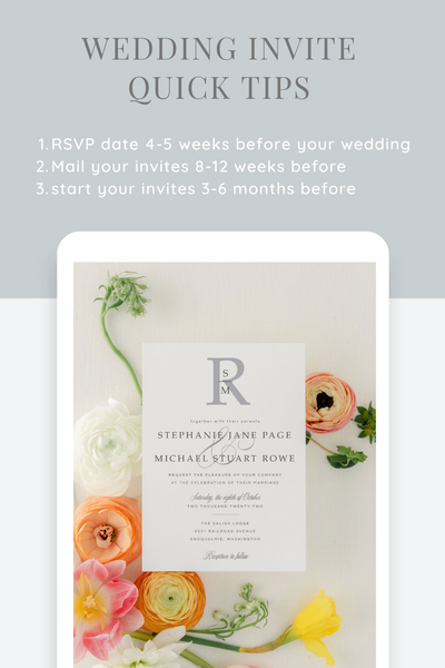 quick tips for setting your RSVP date, when to send your wedding invitations and when to order your invitaitons