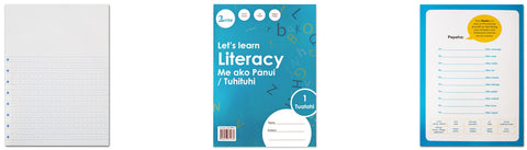 2Write Literacy Exercise Book Tuatahi 1 Ruled 12mm & Feint 6mm 1/3 Blank 64 Pages
