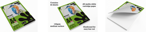 Artgecko Pro All Media Sketchpad A4 40 Sheets 150gsm White Paper