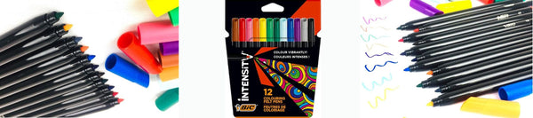 BiC Intensity Fibre Tip Felt Pens Pack of 12 Shades