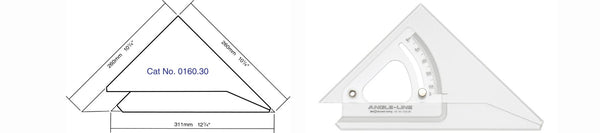 Blundell Harling Set Square Adjustable Acrylic Angle Line 30cm