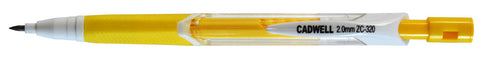 Cadwell Triangular Mechanical Clutch Pencil ZC-320 + Lead Sharpener HB 2.00mm Yellow