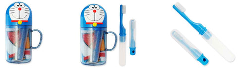 Doraemon Kids Compact Toothbrush Set 3 Piece