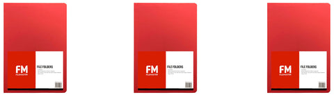 FM Manilla Folder Foolscap with Paper Fastener Red Pack of 50