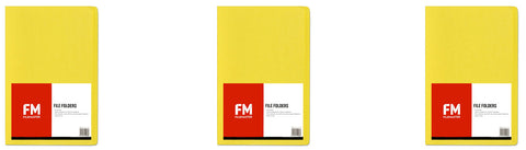 FM Manilla Folder Foolscap with Paper Fastener Yellow Pack of 50