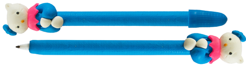 Fancy Kids Ballpoint Pen 3D Medium Tip Blue Ink Kitty