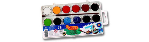 Jovi Watercolours Paint with Brush 12 Shades
