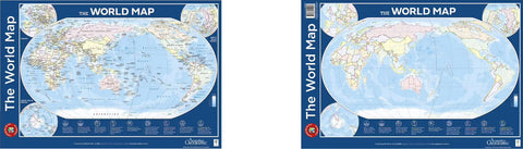 LCBF The World Map Poster Double-Sided 74 x 50cm