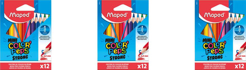 Maped Coloured Pencils Triangular Half Length Pack of 12