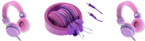 Moki Headphones Kids Safe Volume Limited Pink & Purple