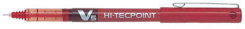 Pilot Hi-Tecpoint Pen V5 Rollerball Extra Fine 0.5mm Red