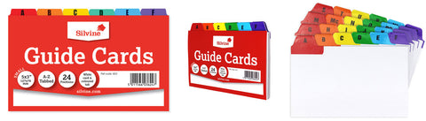 Silvine Guide Cards Indices for System Cards 127 x 76mm or 5"x3"