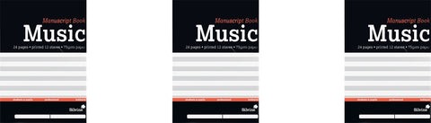 Silvine Music Manuscript Book A4 24 Pages 12 Stave