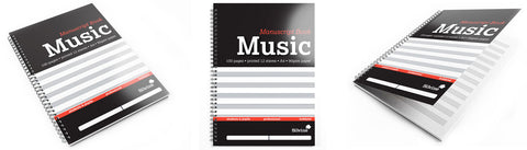 Silvine Music Manuscript Book Music A4 100 Pages 12 Stave Wiro Bound