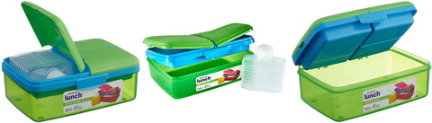 Sistema Lunch Box with Bottle Multi-Compartment 1.5L Green