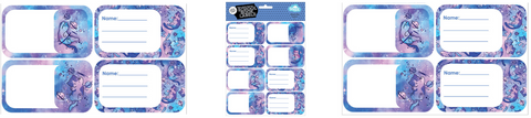 Spencil Self Adhesive Book Labels Cat-a-Cosmic Pack of 16