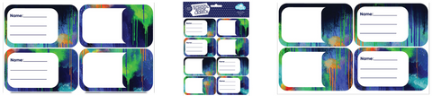 Spencil Self Adhesive Book Labels Colour Drip Pack of 16