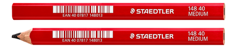 Staedtler Carpenters Pencil 148 Oval Hexagonal Medium Red