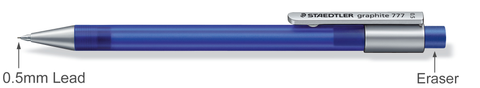 Staedtler Graphite Mechanical Pencil 777 With Eraser 0.5mm Blue