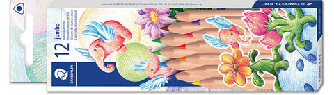 Staedtler Jumbo Coloured Pencils 1280N Natural Triangular Box of 12