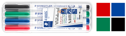 Staedtler Pen Style Whiteboard Marker Wallet of 4